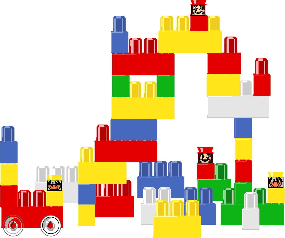Colorful Building Made of Lego Blocks Clipart for Creative Projects