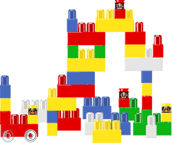 Colorful Building Made of Lego Blocks Clipart for Creative Projects