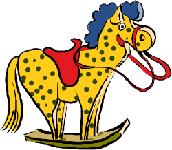 Cartoon Horse with Red Ribbon - Charming Clipart for Every Occasion