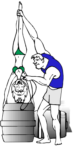 Handstand Man on Woman Clipart - Dynamic Acrobatics Illustration