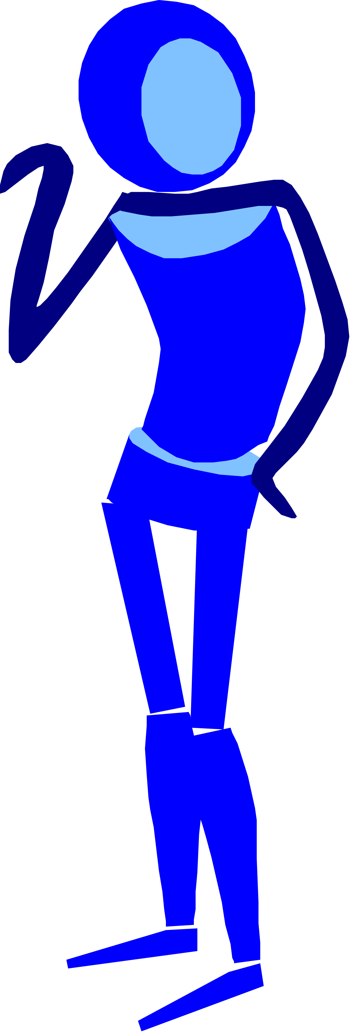 a blue figure is standing on a black background clip art png transparent Blue Figure Standing on Black Background - Striking Clipart Image