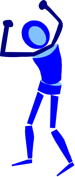 Blue Silhouette Clipart of a Man Throwing a Ball