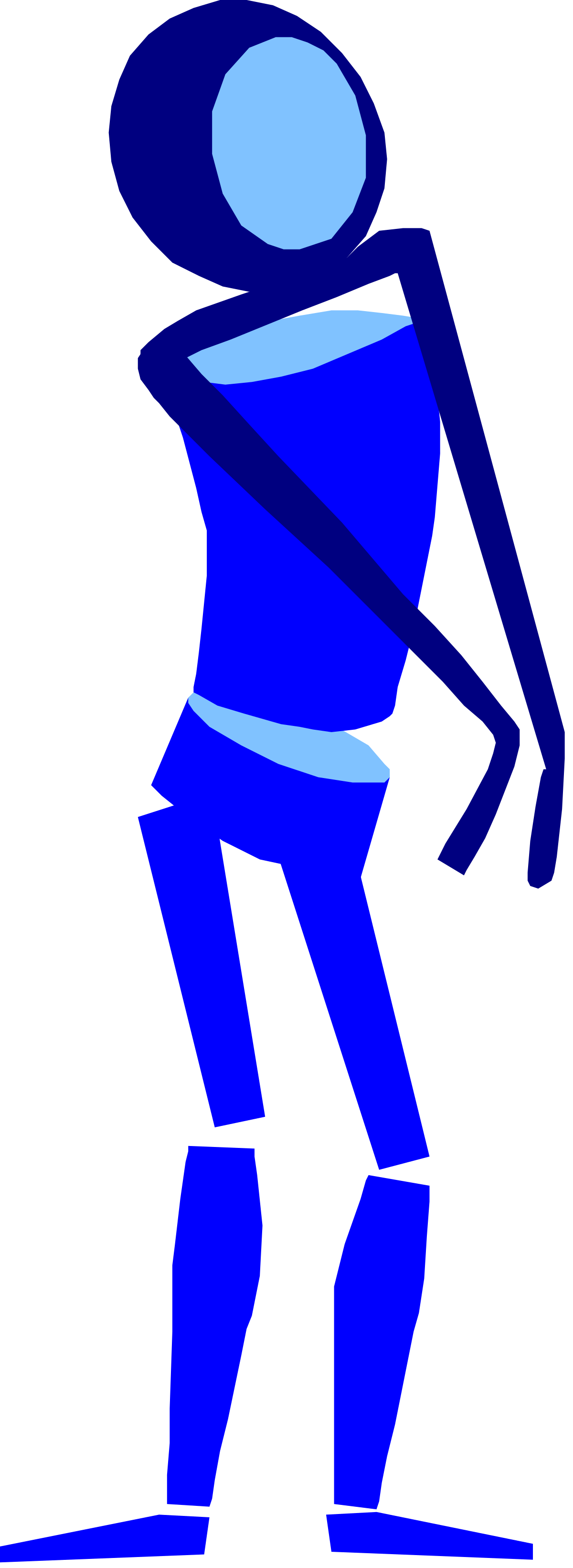 a blue figure with a hat and a blue shirt clip art png transparent Blue Figure with Hat and Shirt - Unique Clipart for Creative Projects