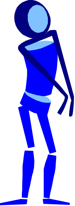 Blue Figure with Hat and Shirt - Unique Clipart for Creative Projects