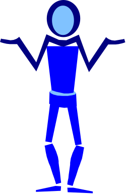 Blue Stick Figure with Outstretched Arms Clipart for Dynamic Illustrations