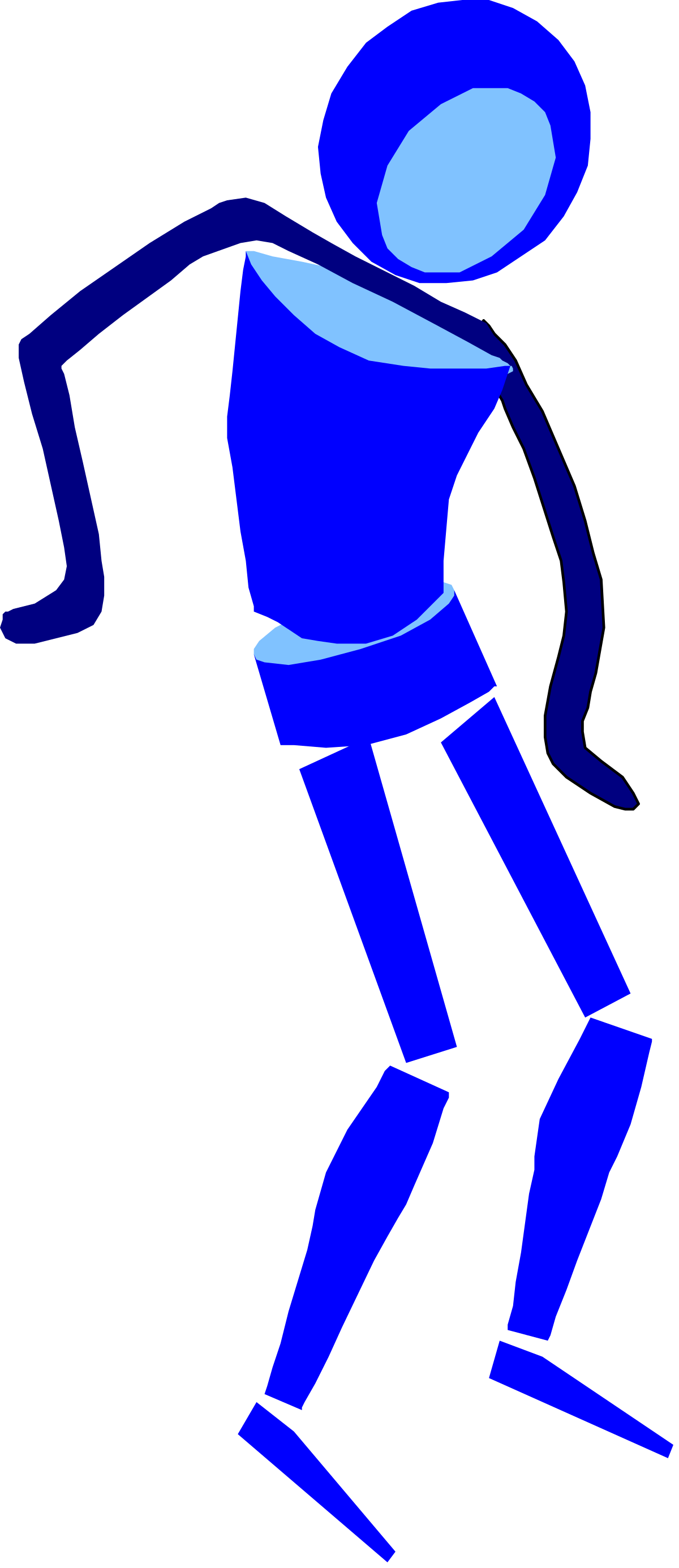a blue figure is running clip art png transparent Blue Figure Running Clipart - Dynamic and Engaging Visuals