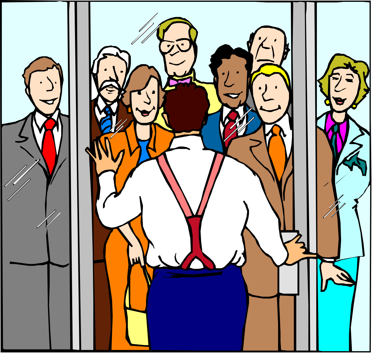 Group of People Standing in a Line - Engaging Clipart for Diverse Scenes