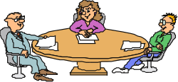 Group of People Sitting Around a Table - Engaging Clipart for Collaboration