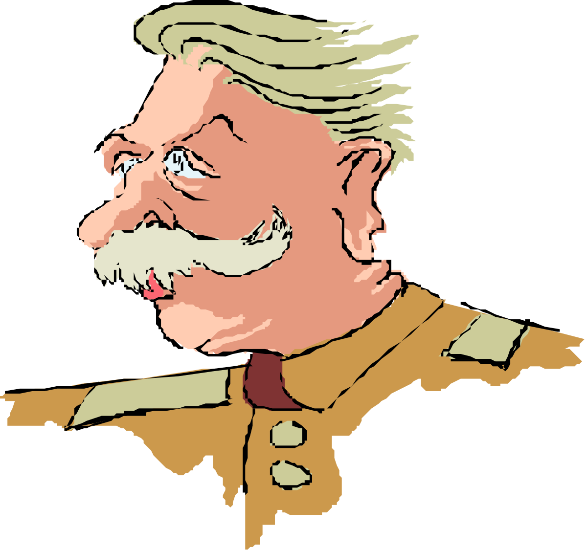 Mustached Man with Tie Clipart for Creative Projects