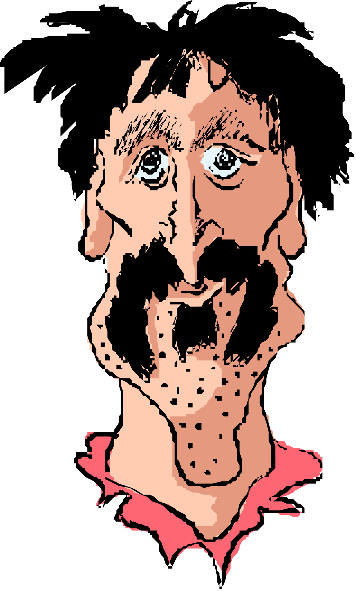 a man with a beard and a red shirt clip art png transparent Bearded Man in Red Shirt Clipart - Captivating Character for Your Projects