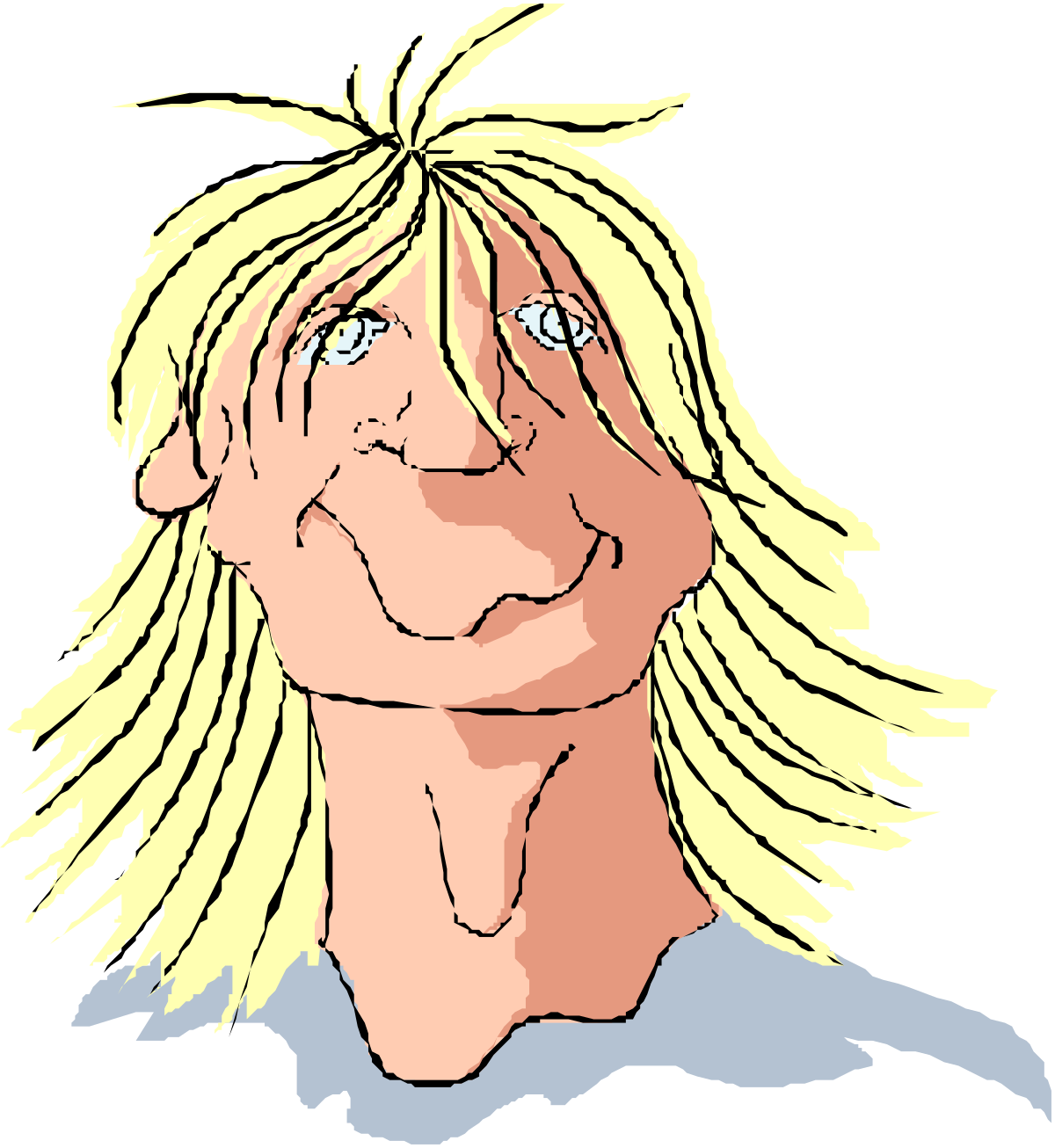 a cartoon of a blonde woman with long hair clip art png transparent Blonde Woman Cartoon Clipart - Long Hair Character Designs