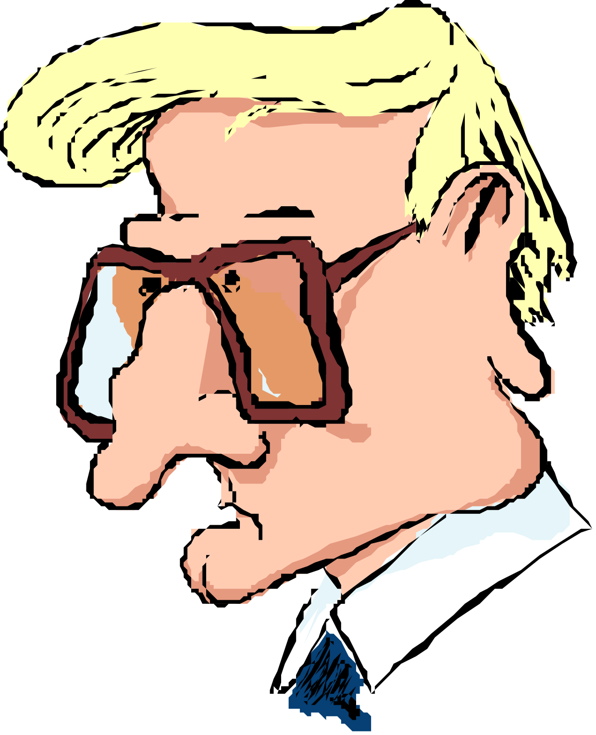 Professional Man with Glasses and Tie - Clipart Illustration