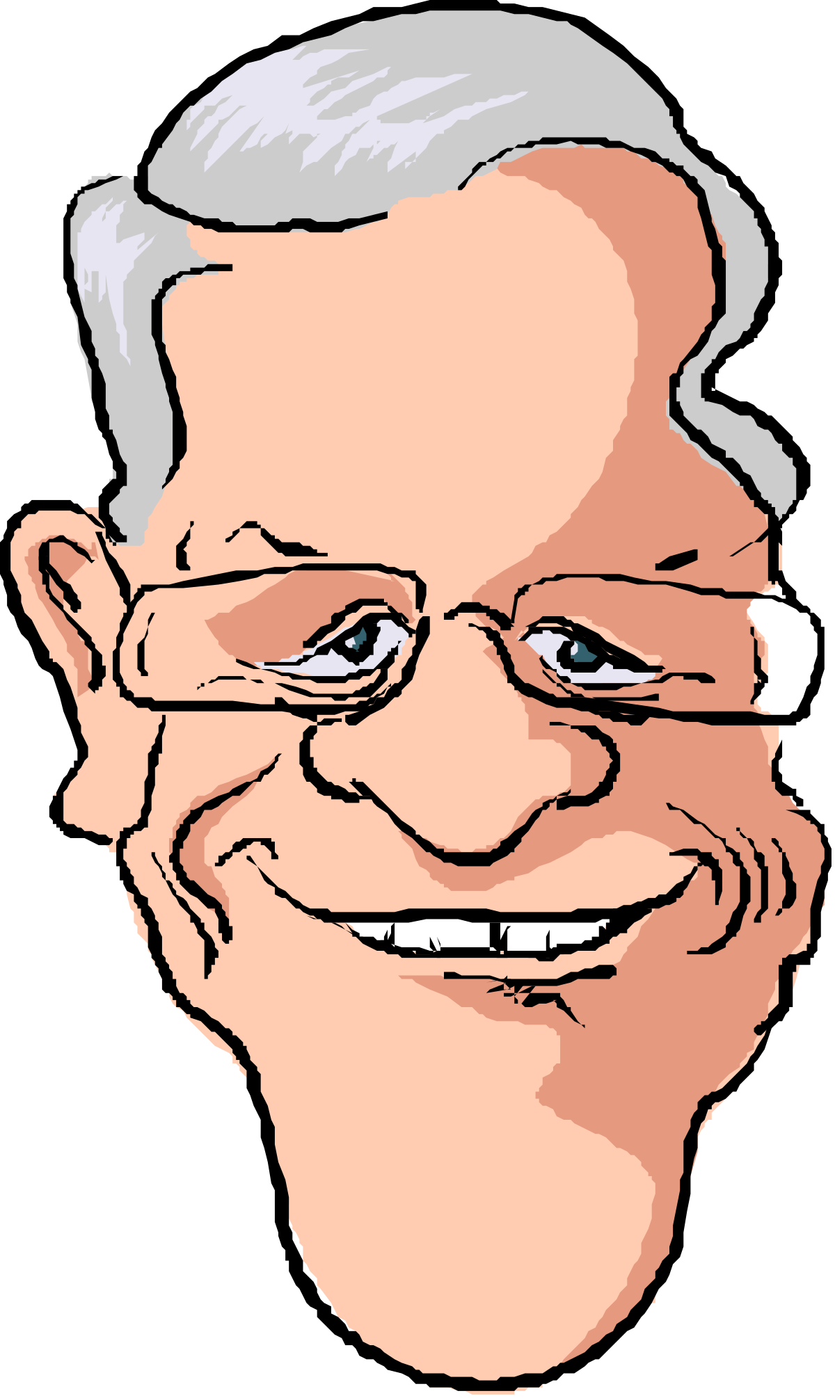 Smiling Older Man with Glasses Clipart - Perfect for Personal and Professional Use