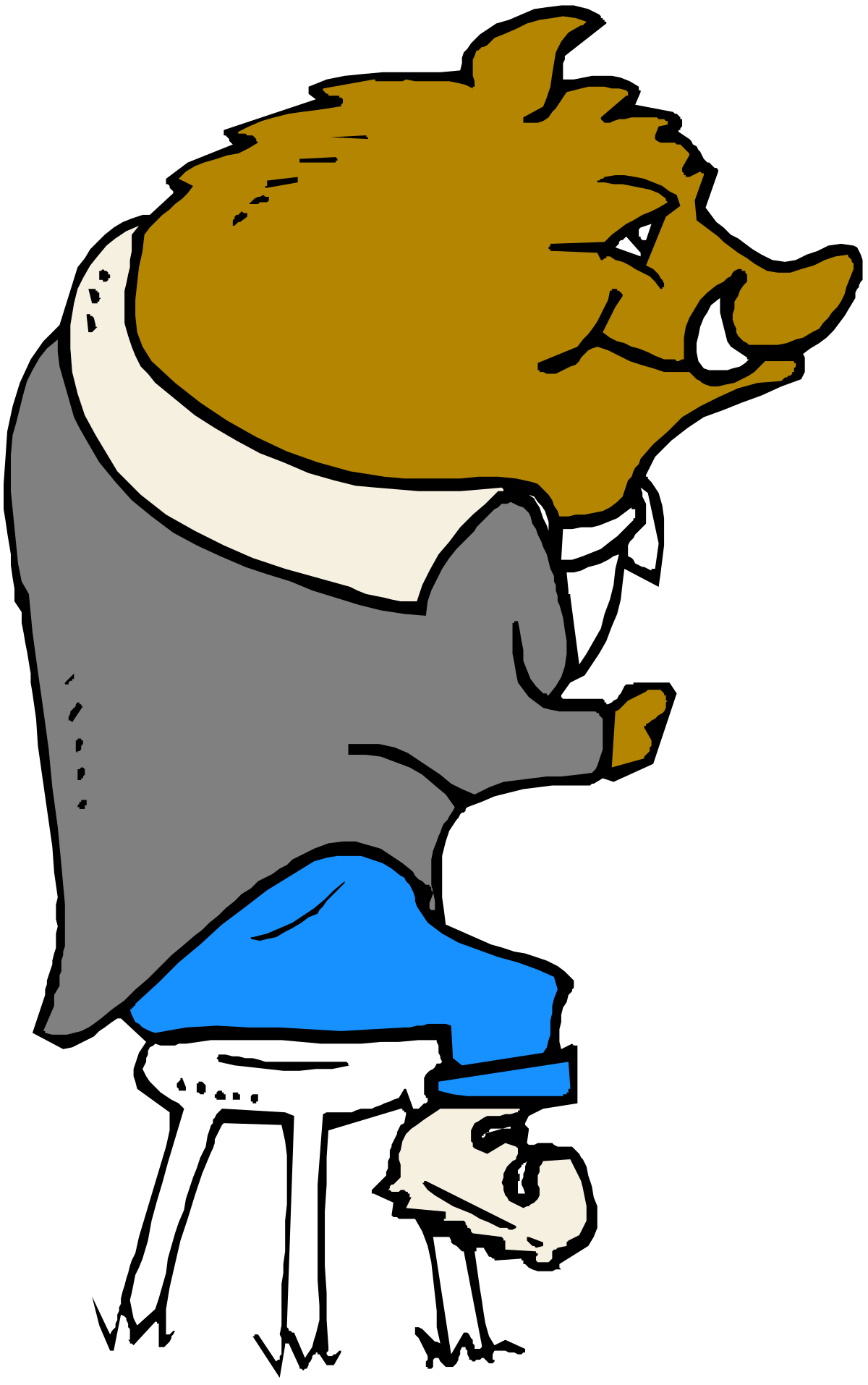 Bear Sitting on Stool - Charming Wildlife Clipart