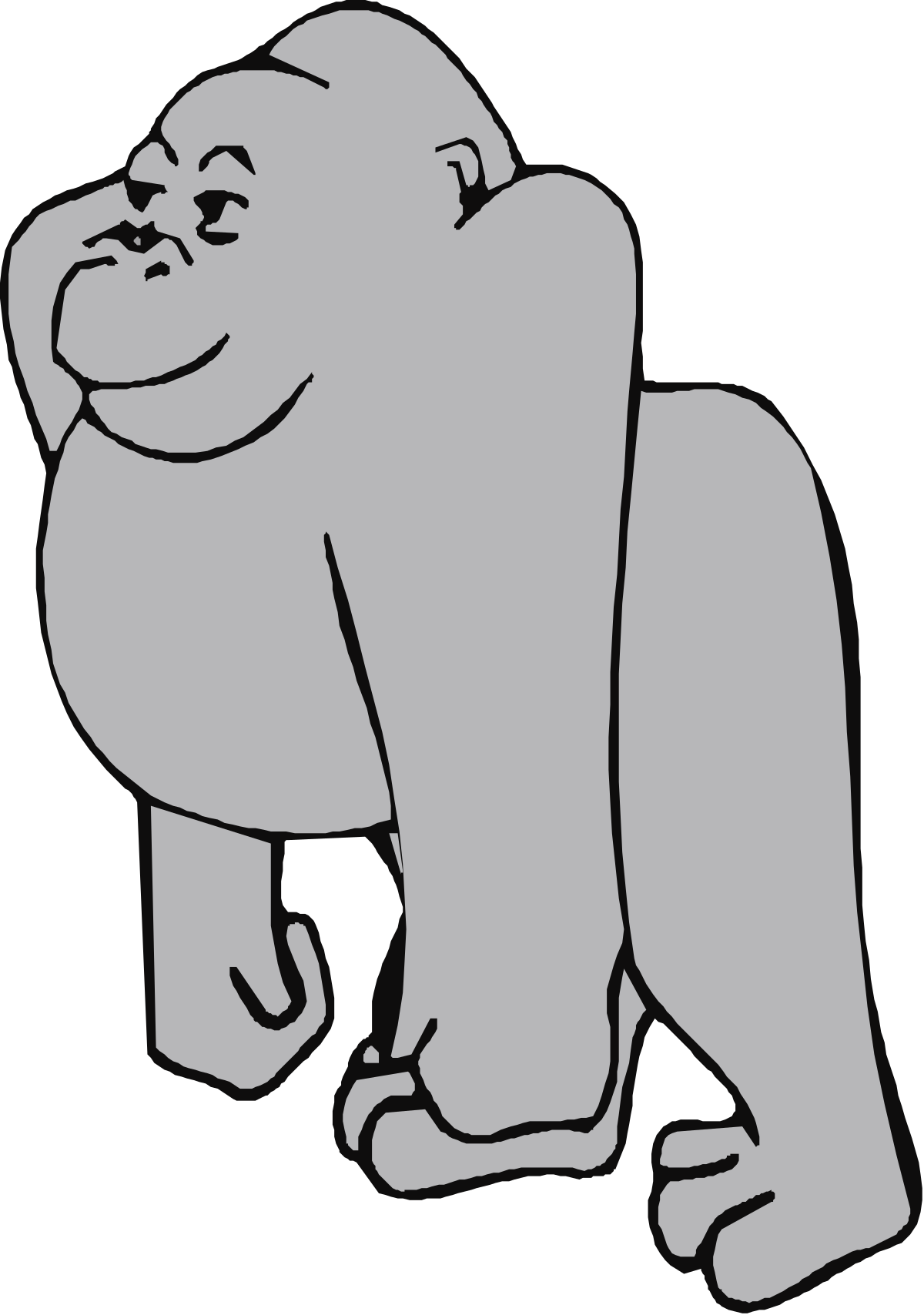 Gorilla Clipart on Black Background - Bold and Striking Image