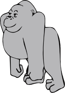 Gorilla Clipart on Black Background - Bold and Striking Image