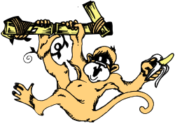 Monkey Holding Cell Phone Clipart - Fun and Playful Imagery