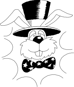 Rabbit with Hat and Stars Clipart - Whimsical and Playful Illustration