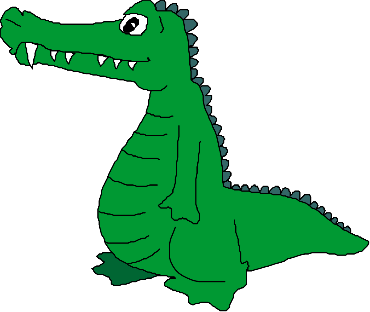 Green Alligator with Big Mouth Clipart for Fun Designs