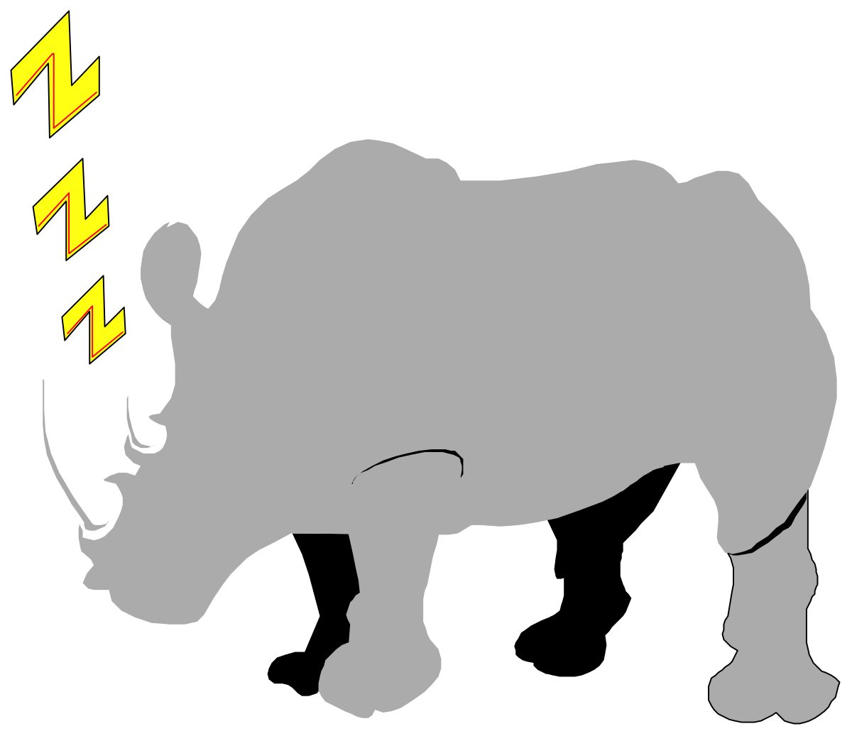 Rhino Clipart: Sleepy Rhinoceros Illustration for Creative Projects