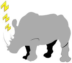 Rhino Clipart: Sleepy Rhinoceros Illustration for Creative Projects