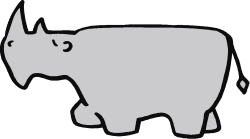 Rhino Silhouette on Black Background - Striking Clipart for Bold Designs