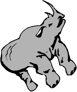 Bull Silhouette: Striking Black Background Clipart