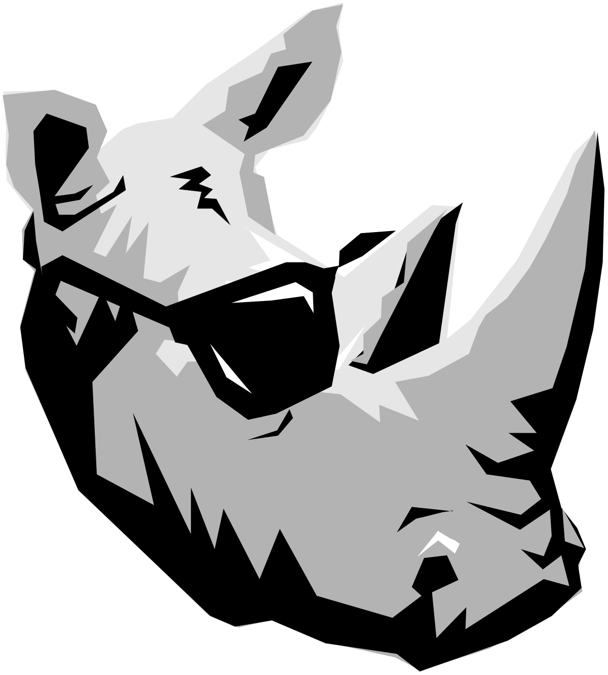 a white wolf head with a black background clip art png transparent White Wolf Head with Black Background - Stunning Clipart Design