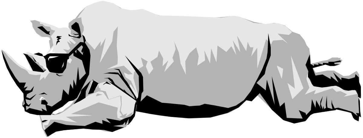 a rhino with a long horn clip art png transparent Rhino with Long Horn Clipart for Creative Projects