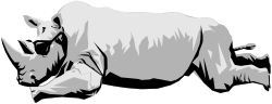 Rhino with Long Horn Clipart for Creative Projects