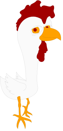 Chicken Clipart: Vibrant Red-Headed Bird with Yellow Beak