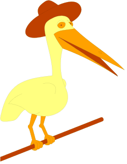 Bird with Hat and Stick Clipart - Quirky Illustrations for Creative Projects
