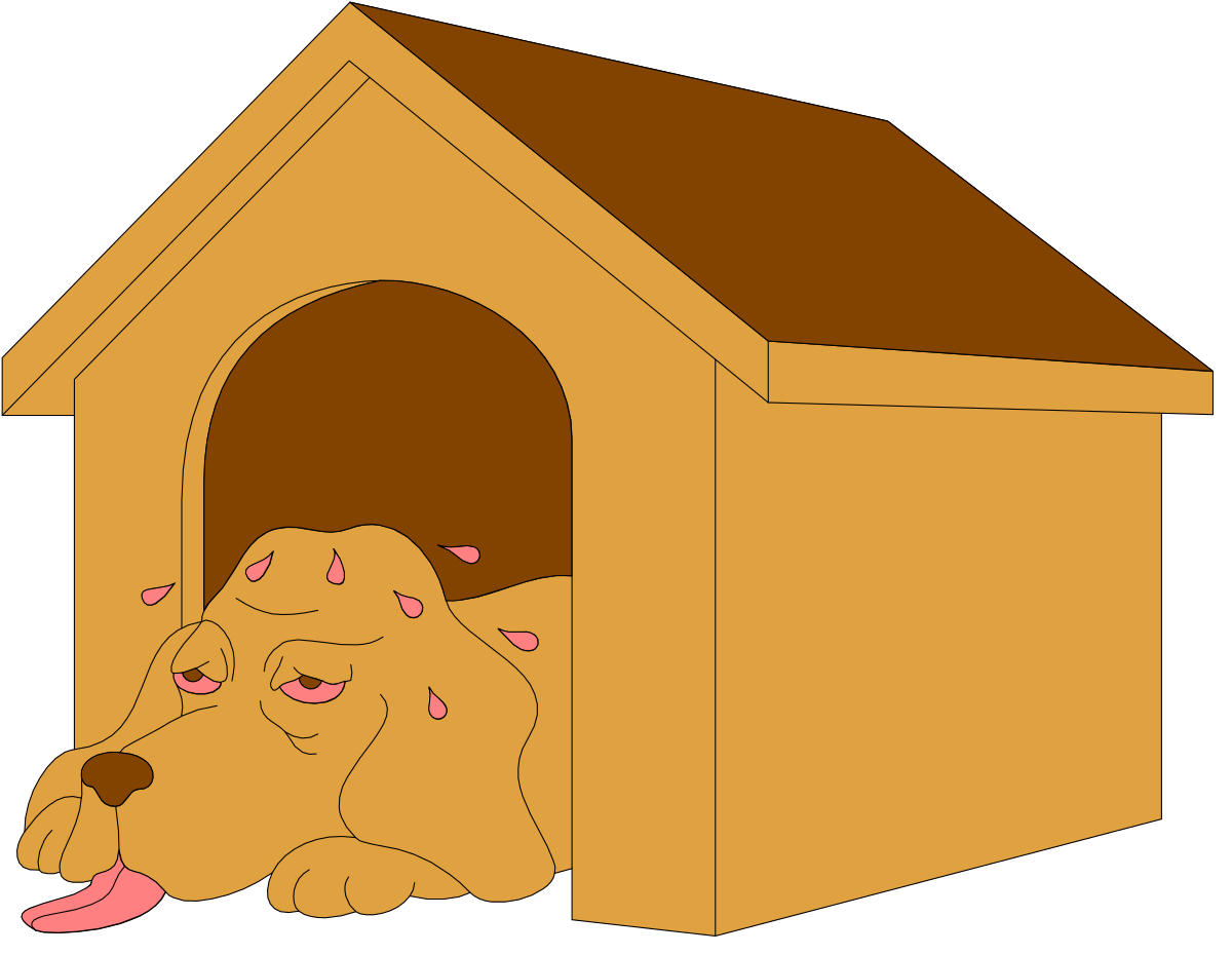 Dog House with Dog Inside - Playful Clipart for Pet Lovers