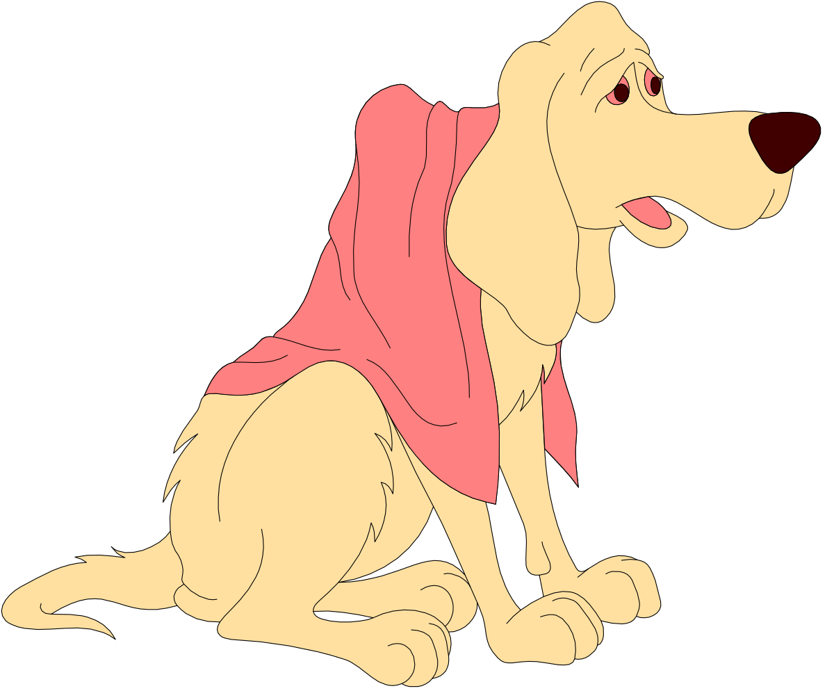 Dog Sitting with Pink Scarf - Adorable Clipart for Your Projects