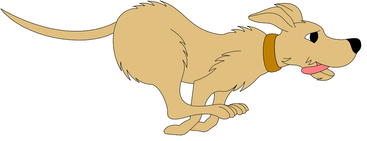 Cartoon Dog with Collar - Playful Pet Clipart for Fun Designs