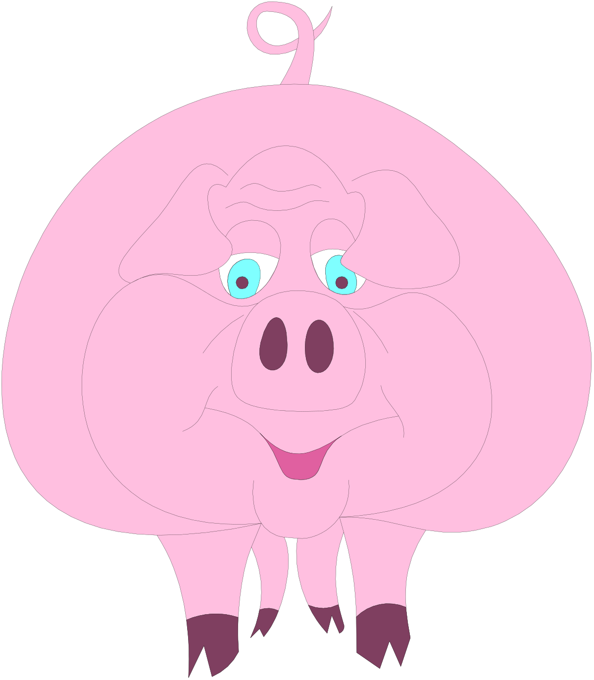 Pig Clipart with Big Nose - Whimsical and Fun Illustrations