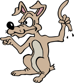 Cartoon Dog with Big Nose and Tail Clipart