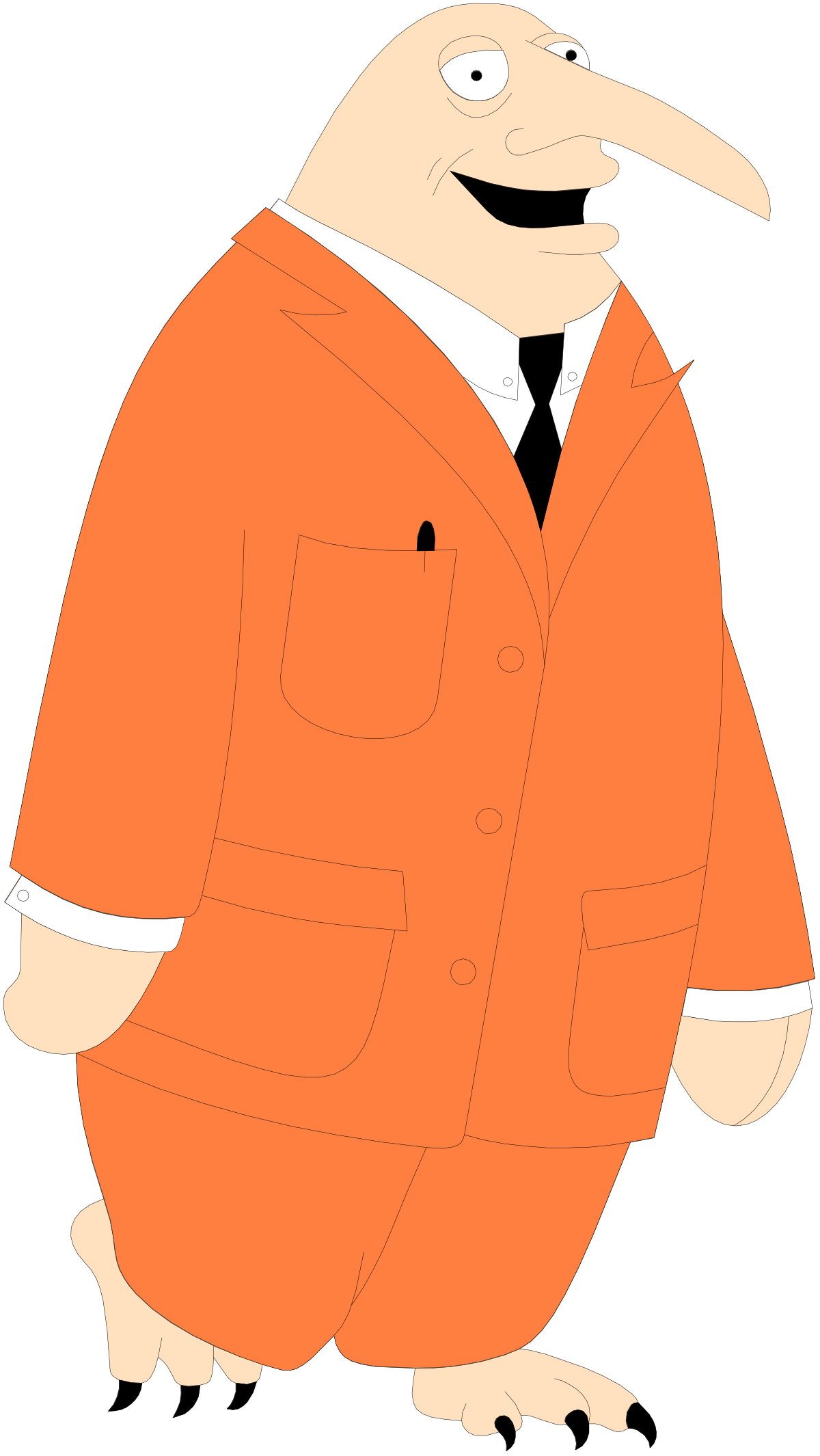 Cartoon Character in Bright Orange Suit - Fun Clipart for Various Uses