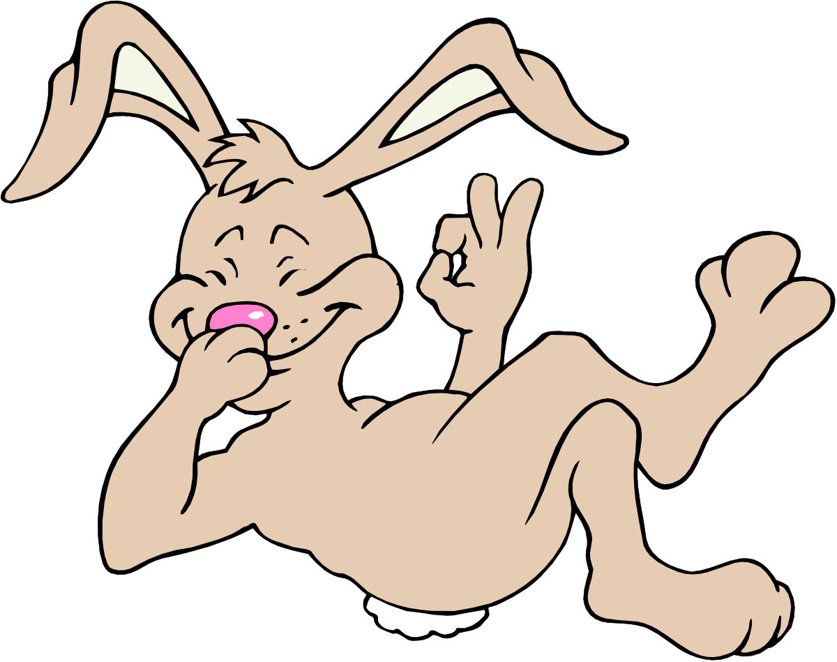 Cartoon Bunny with Tongue Out - Fun and Playful Clipart