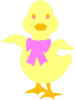 Yellow Duck with Pink Bow Clipart for Fun Designs