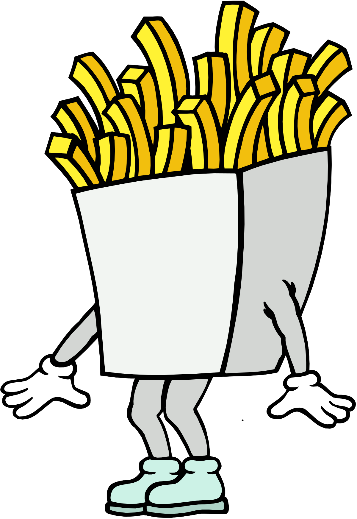 a cartoon character holding a box of fries clip art png transparent Cartoon Character Holding Box of Fries - Fun Clipart for Creative Projects