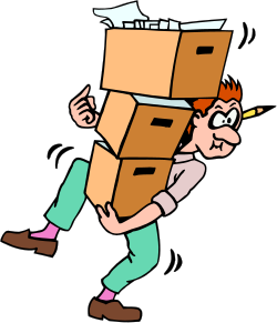 Box Stack Carrying Man Clipart - Dynamic Illustration for Various Uses