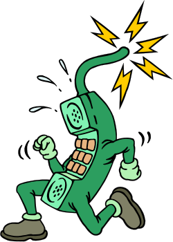 Cartoon Character Running with Lightning Clipart