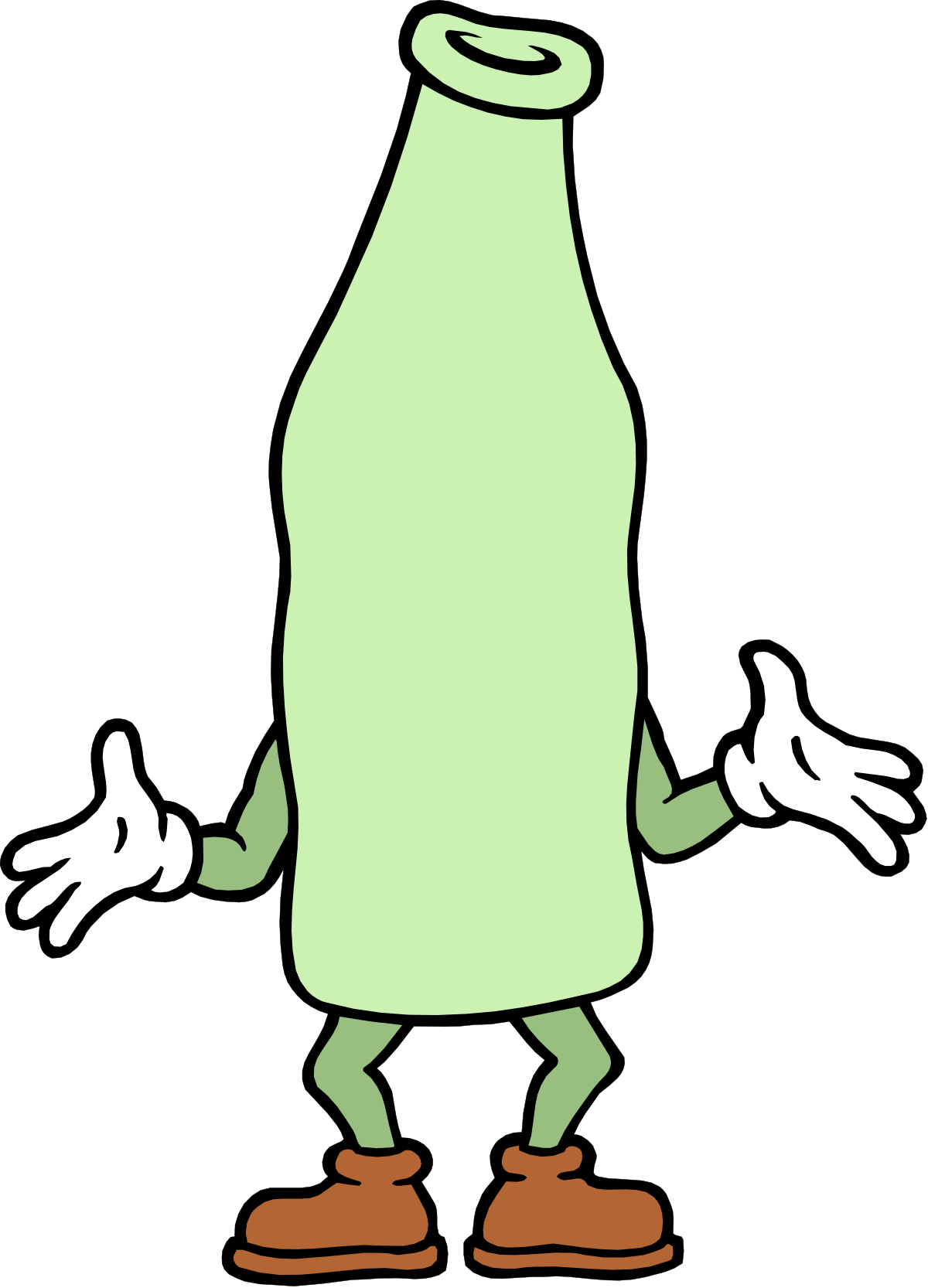 Green Monster with Two Hands and One Foot Clipart for Fun Creations