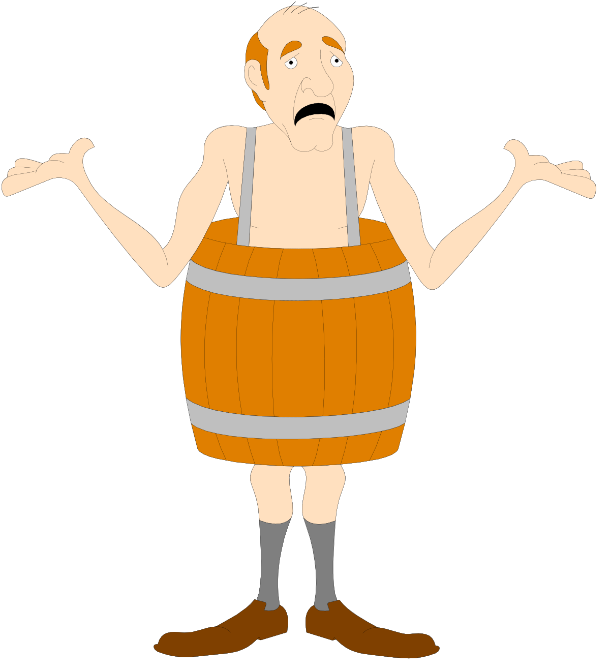 a man in a barrel with his arms out clip art png transparent Man in Barrel Clipart - Arms Outstretched Illustration