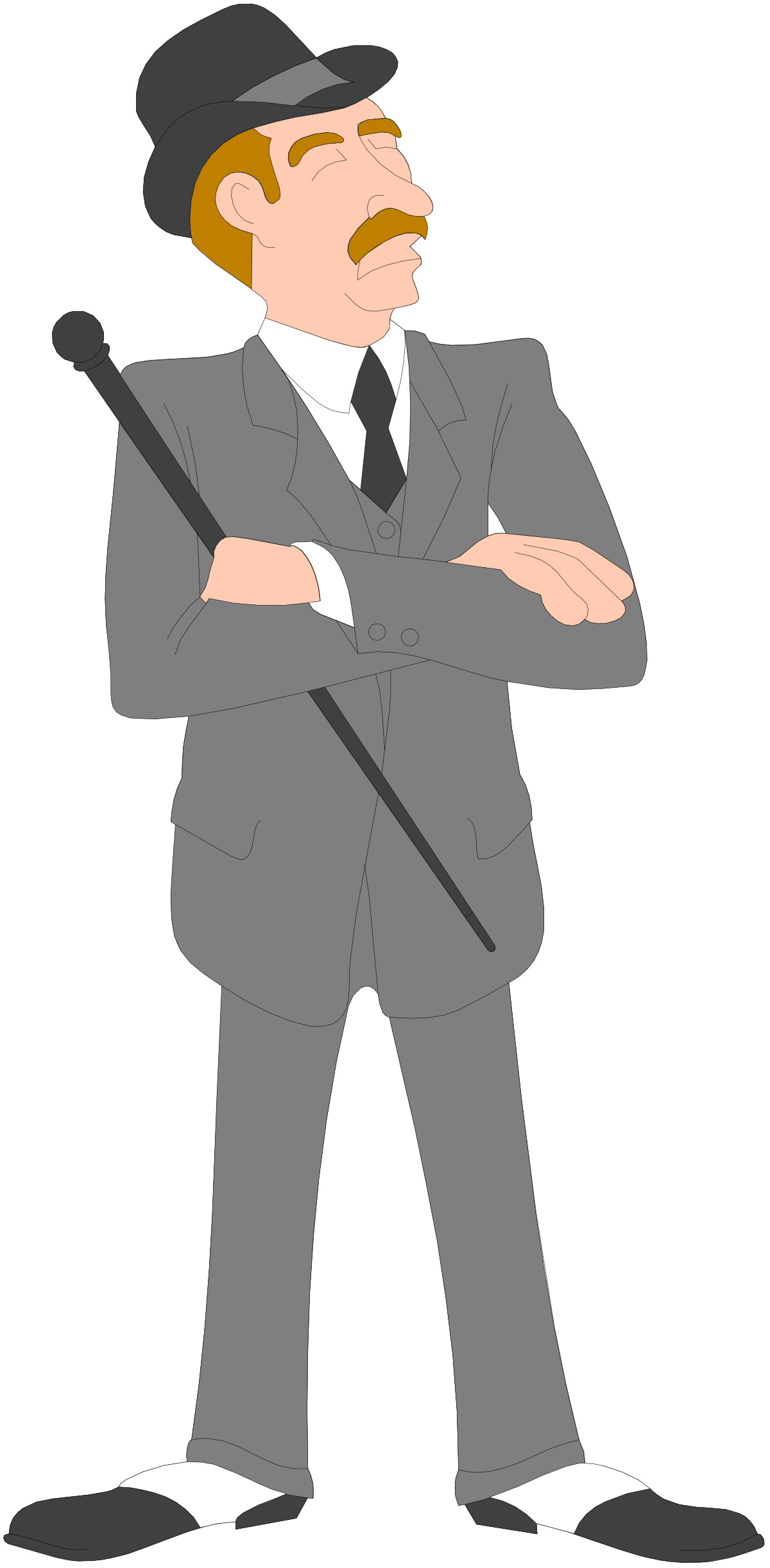 a man in a suit and hat with a cane clip art png transparent Man in Suit and Hat with Cane Clipart - Elegant Vintage Illustration