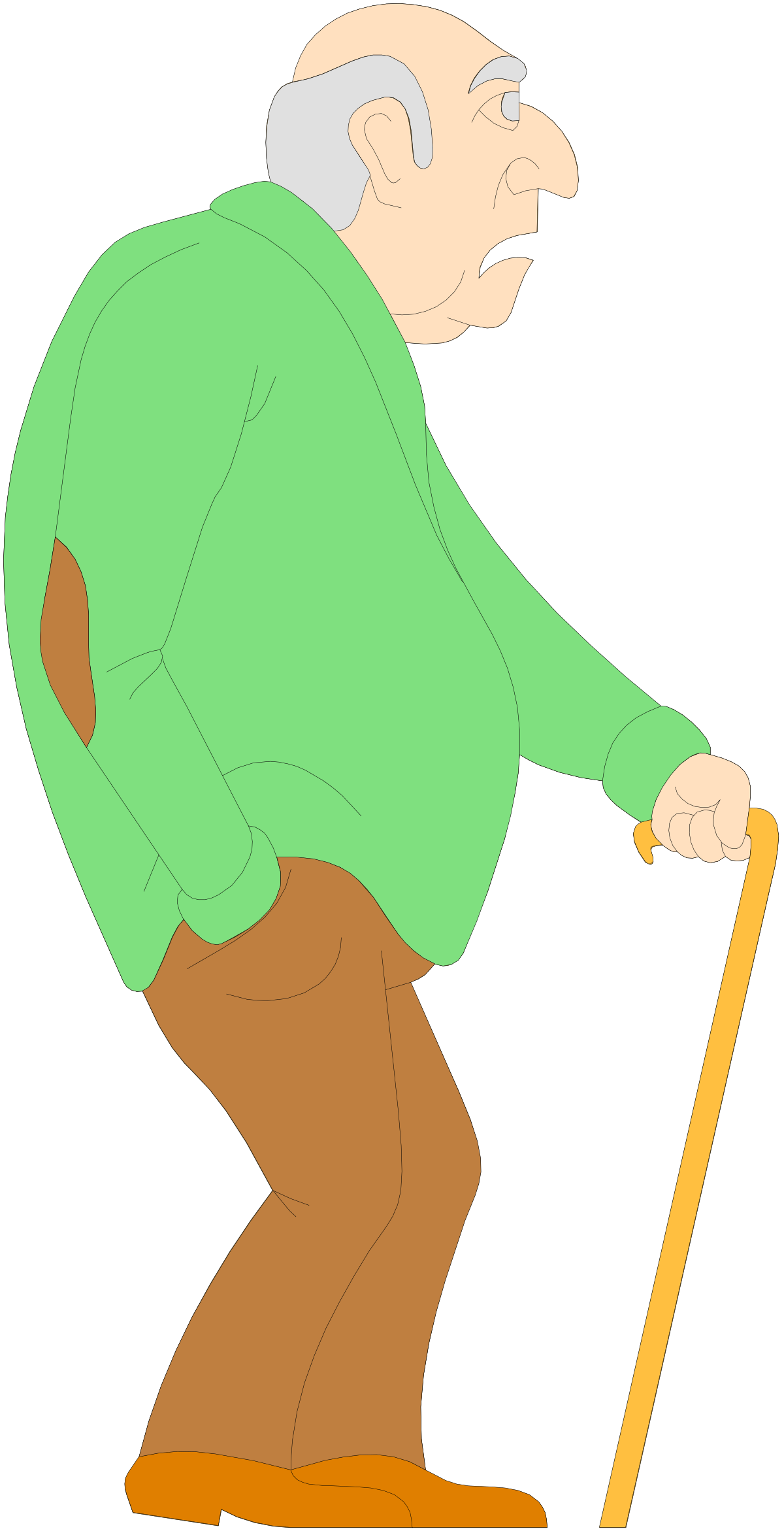 Old Man with Cane Clipart for Life and Wisdom Themes