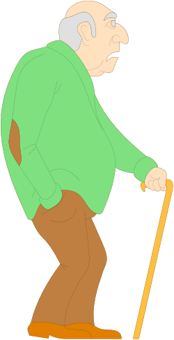 Old Man with Cane Clipart for Life and Wisdom Themes