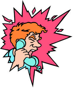 Cartoon Character Talking on Cell Phone Clipart