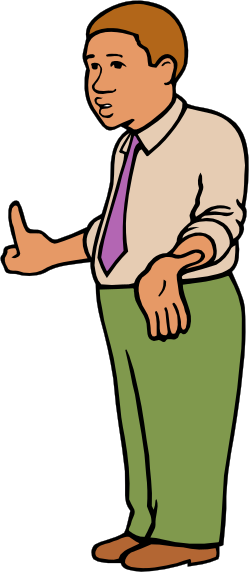 Man in Tie and Pants Pointing - Professional Clipart Collection